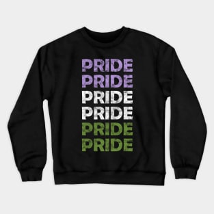 Genderqueer Pride Flag Colors Repeating Text Design Crewneck Sweatshirt